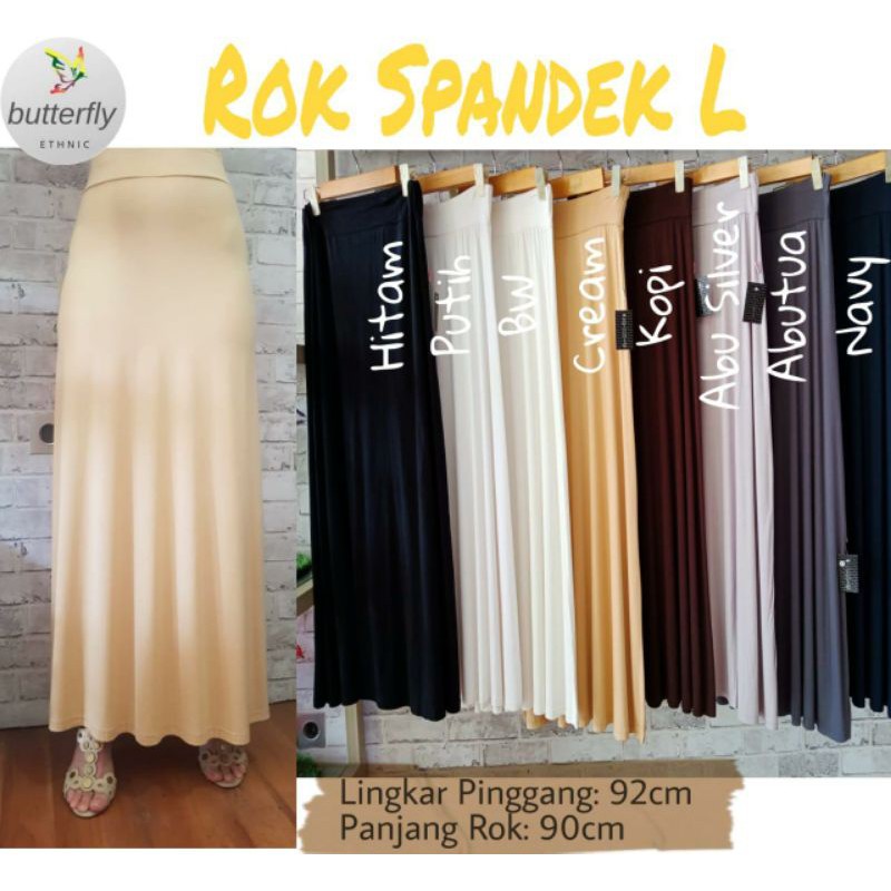 ROK SPANDEK PANJANG POLOS FIT TO L