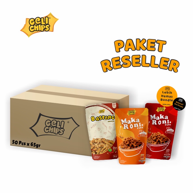 

Paket Reseller Geli Chips 65gr (50pcs)