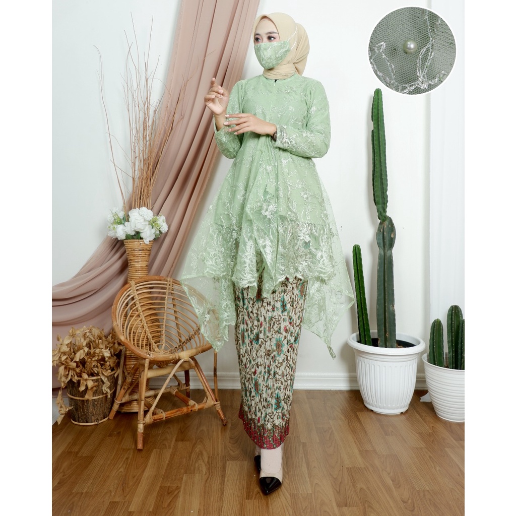 Permata Olshop / Kebaya Tunik Mauri JN / Kebaya Brukat Wisuda / Kebaya Busui Modern