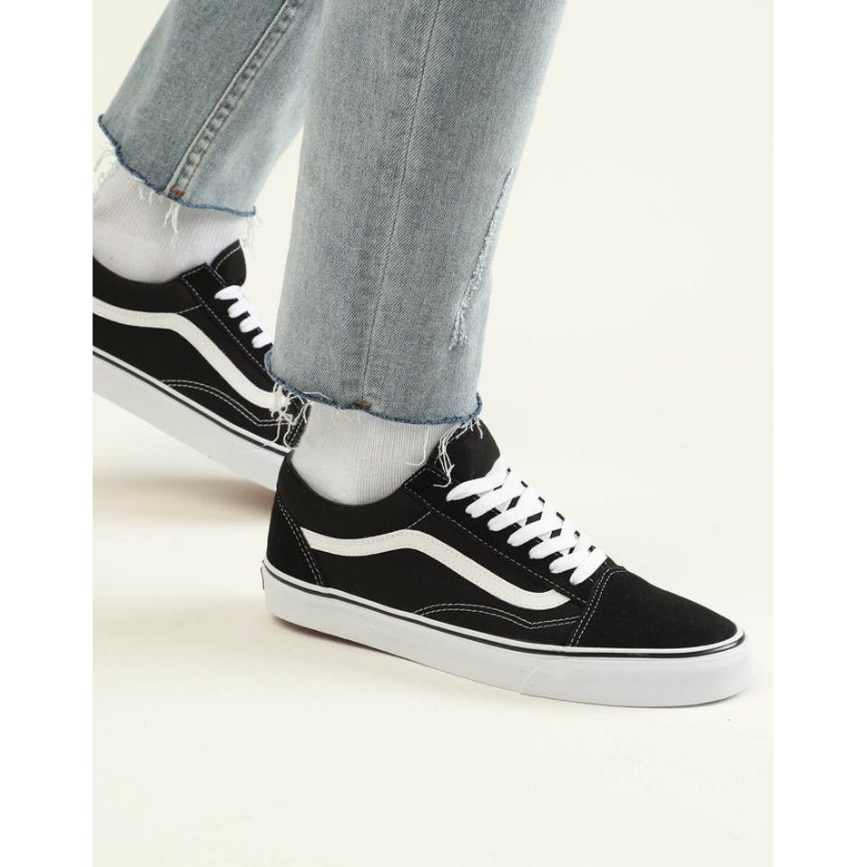 Sepatu Vans Ori Sneakers Vans Oldschool Black White