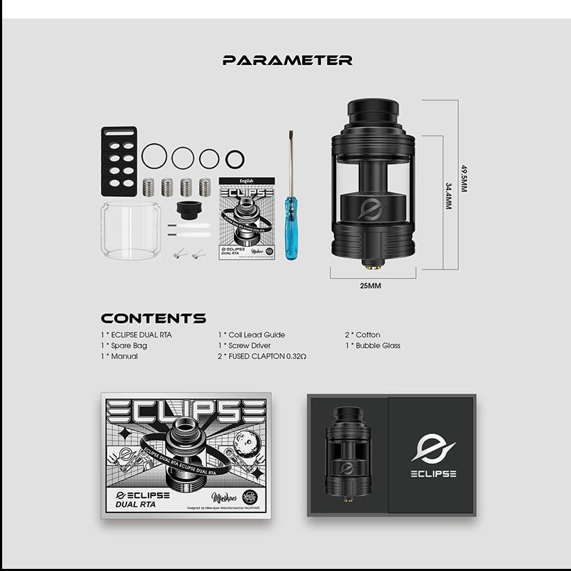 YACHTVAPE ECLIPSE DUAL 25MM RTA AUTHENTIC by MIKE VAPES