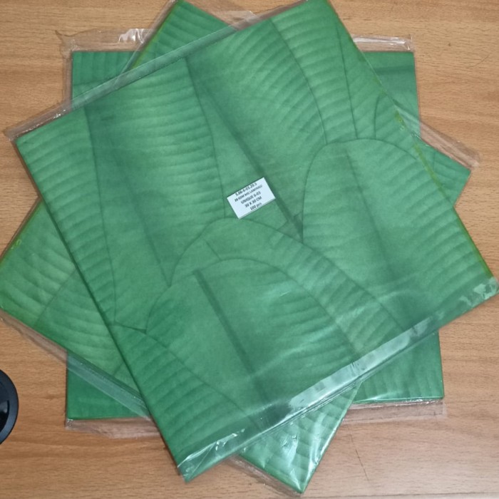 

KERTAS BUNGKUS NASI LAMINASI UKURAN 30X30 CM - DAUN PISANG