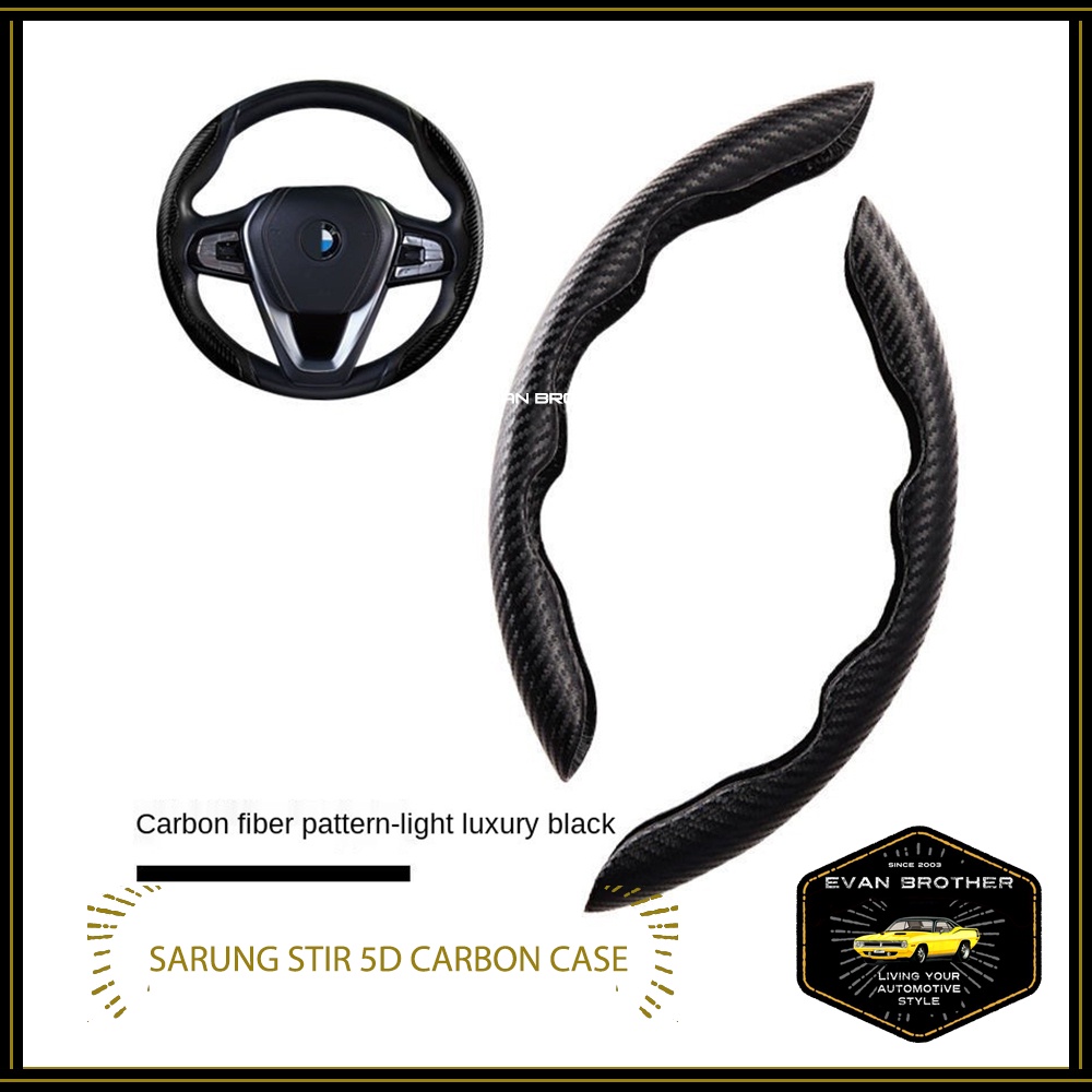 Sarung Stir 5D Carbon Case - Steering Wheel Cover Stir UNIVERSAL
