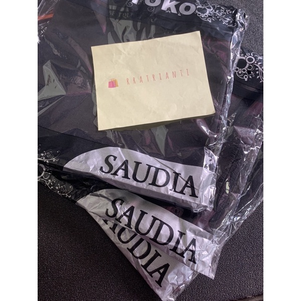 jilbab Saudia segiempat rawis ori warna Hitam