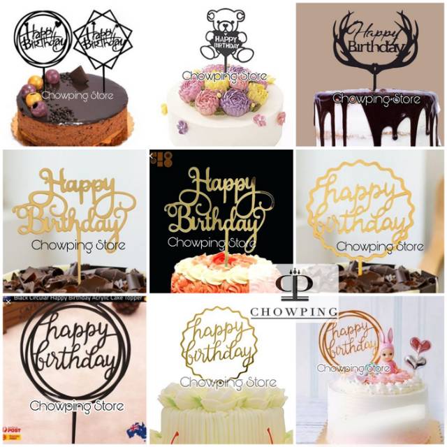 AB01 Cake Topper Tusukan Hiasan Kue Happy Birthday  