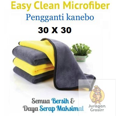 JG - Kain Lap Microfiber Serbaguna 30x30cm Kain Lap Mobil Motor 2 Sisi Multifungsi IMPORT