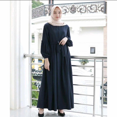 Baju Gamis Wanita Remaja Murah NB /XL Letsmuslimah Cewek Muslim Hijab Syari Muslimah 2021 Terbaru Lt-LARISA NAVY