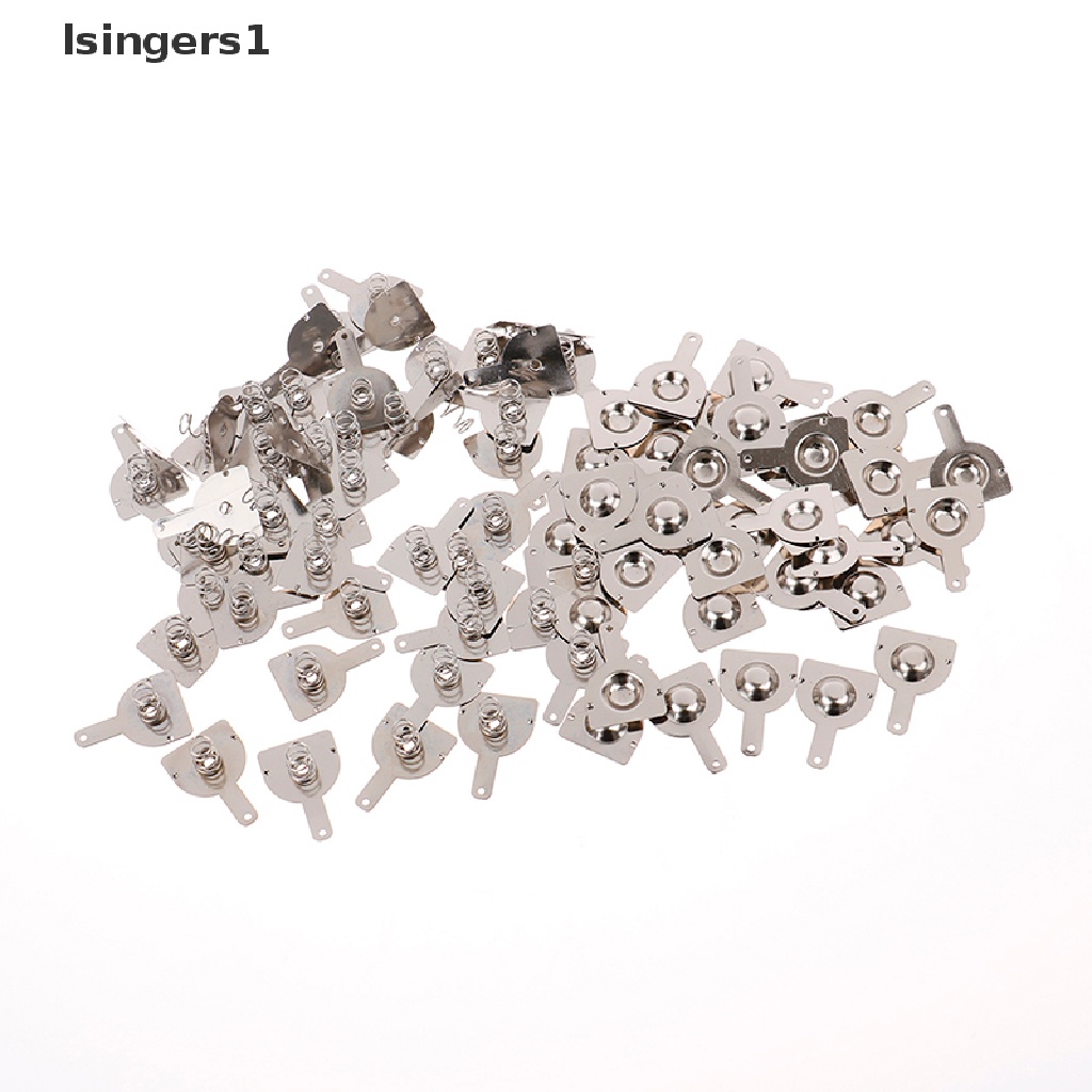 (lsingers1) 100pcs Plat Pegas single Kontak Baterai 18650 Positif &amp; Negatif 50 Pasang 16x18.5mm