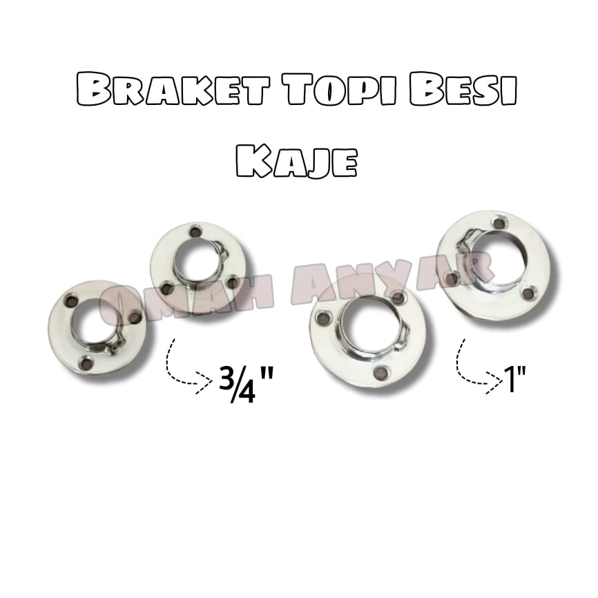 Braket Pipa Topi Besi Kaje 1&quot; 3/4&quot;