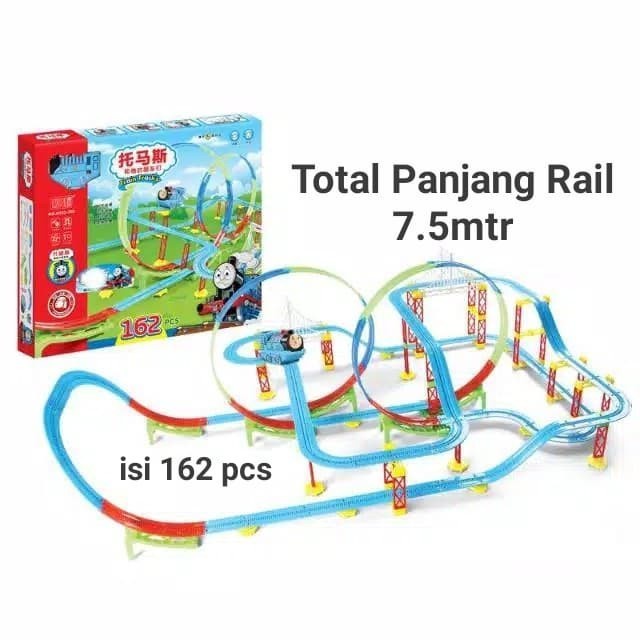 Mainan ANka laki-laki Track Selucuran Tangga  Balapan Kereta Toomas / Mainan Toomas Train Track 162 pcs A333-203 Track Kereta API/ Kado anak koleksi Mainan Anka cowok