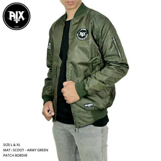 Jaket bomber aftersix hijau army