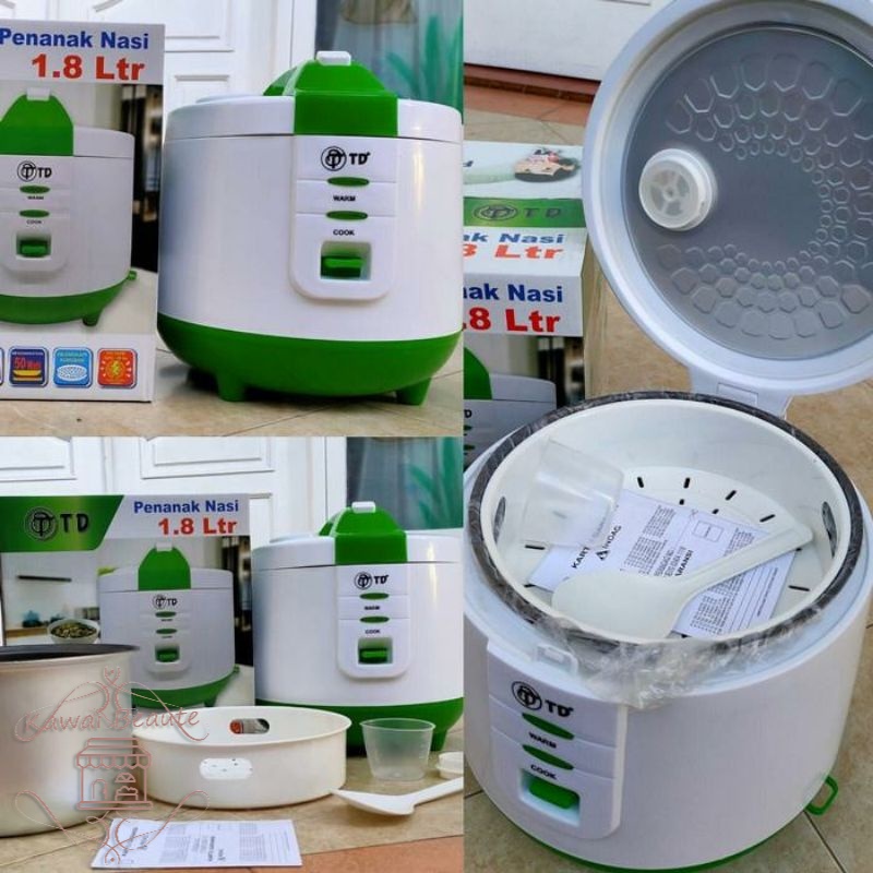 TD Rice Cooker 1.8 Liter / Twindog 1,8 L Fungsi 3 in 1 Memasak, Menghangat