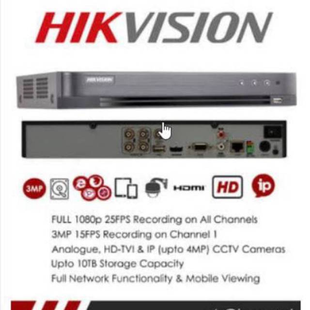 DVR 4 CHANNEL HIKVISION DS 7204 HQHI K1  UNTUK CAMERA CCTV BERGARANSI MURAH