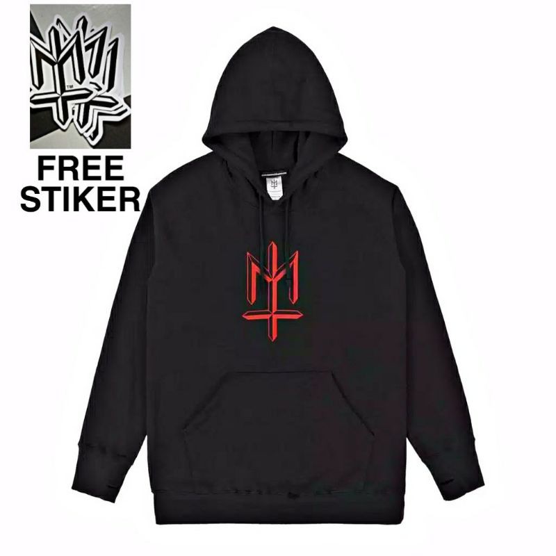 jaket hoodie maternal full bordir logo merah