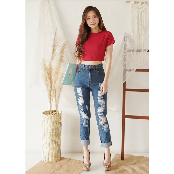 HS/CROP TOP YENNYPDK/ATASAN CROP PENDEK/Fit to S-M