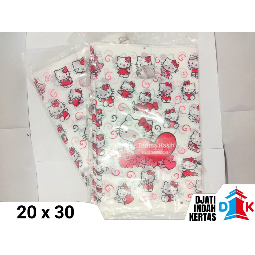 TERMURAH !!! Tas Plastik Olshop Cantik Hello Kitty / Plastik HDPE Uk 20 x 30