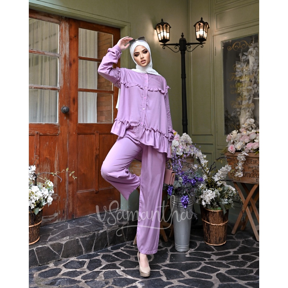 vSamantha - Pajamas One Set Rayon Premium Rossa / Setelan Rayon Wanita