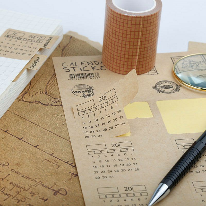 

Sticker Kertas Tulis Bentuk Kalender Bulan dan Hari