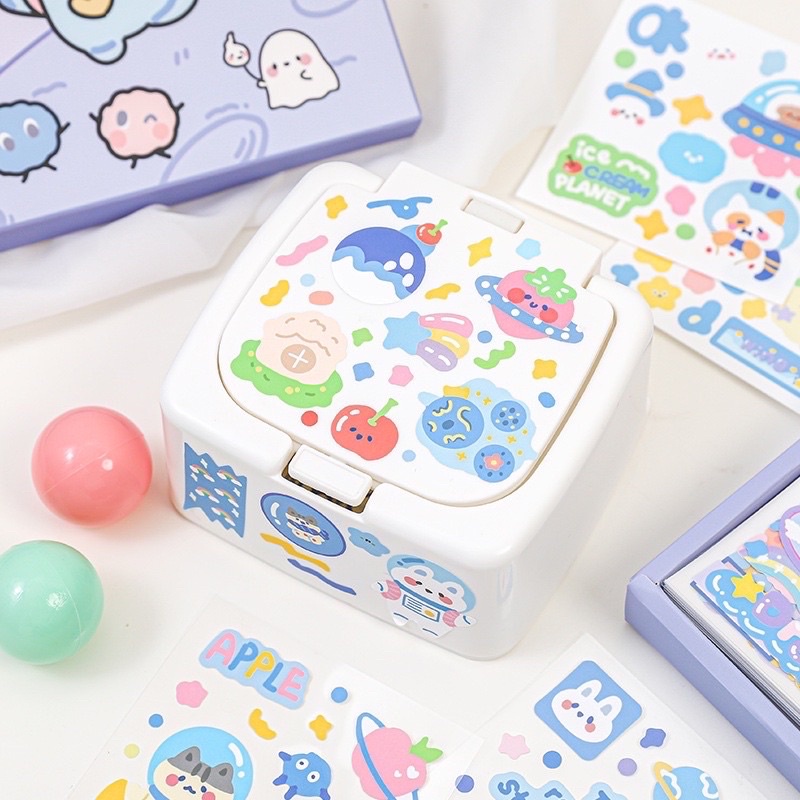 sticker aesthetic - diy project sticker set box multi surface cute stickers korea style stickers tempelan diy