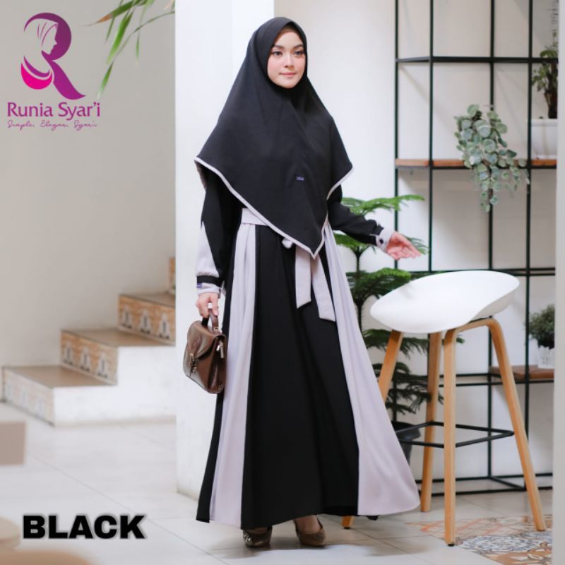 GAMIS MUMTAZA BY RUNIA SYAR'I/GAMIS SET/KHIMAR MUMTAZA/GAMIS LEBARAN/KOLEKSI RAYA/GAMIS POLOS/GAMIS 