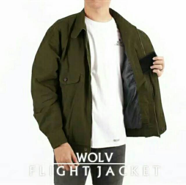 Semi Parka Flight Jacket Pria Kanvas