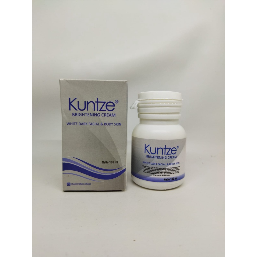 Kuntze Brightening Cream White Dark Facial &amp; Body Skin Melembutkan Kulit 100ml Original