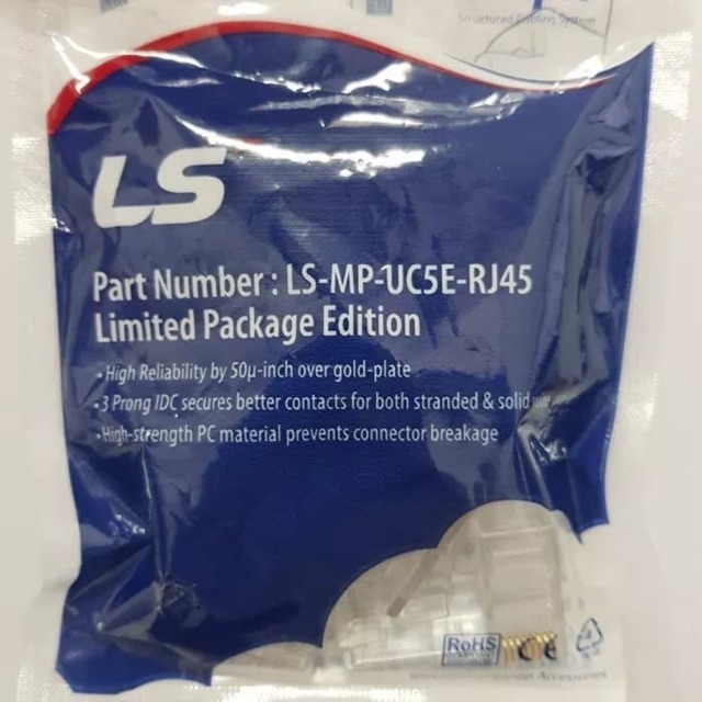 Konektor LS RJ45 UTP Cat.5e Modular Plug (isi 20 pcs) | Connector RJ 45 untuk Kabel LAN