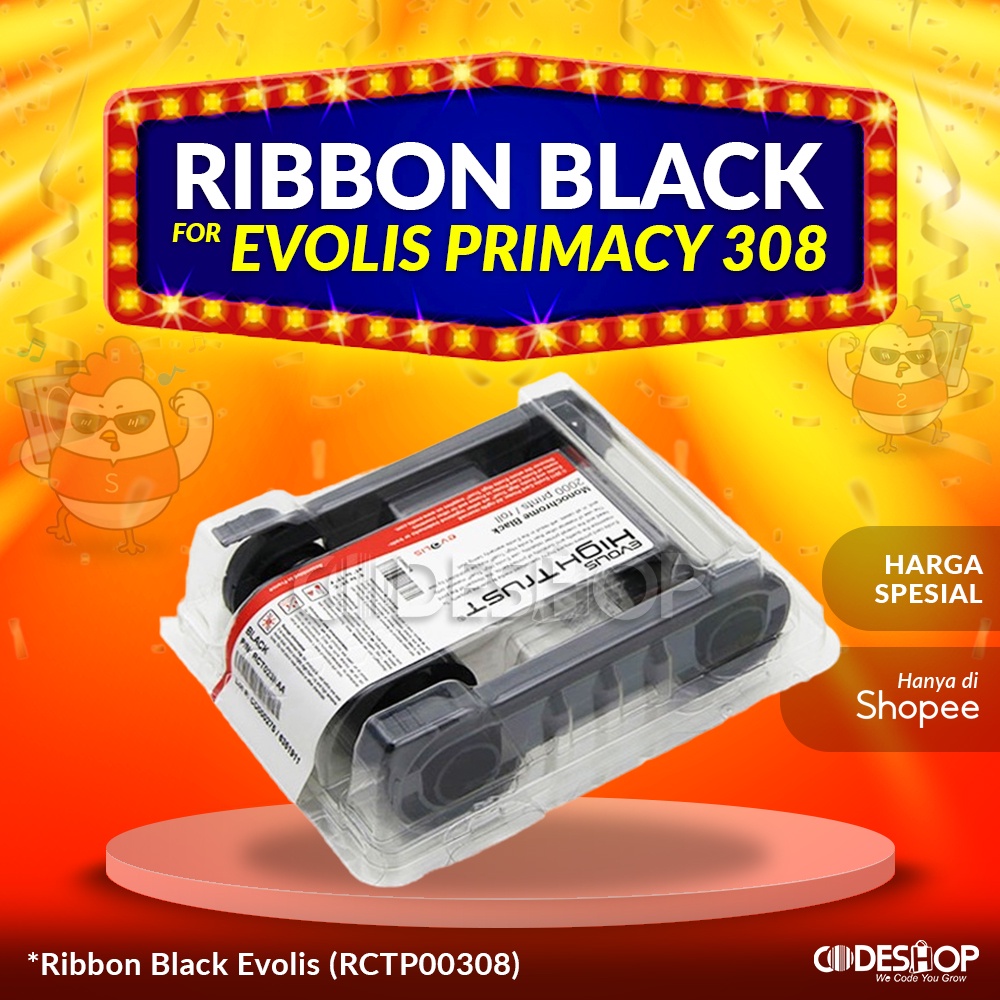 Tinta Id Card Printer Evolis Zenius Primacy 308 Hitam Monochrome Black RCTP00308