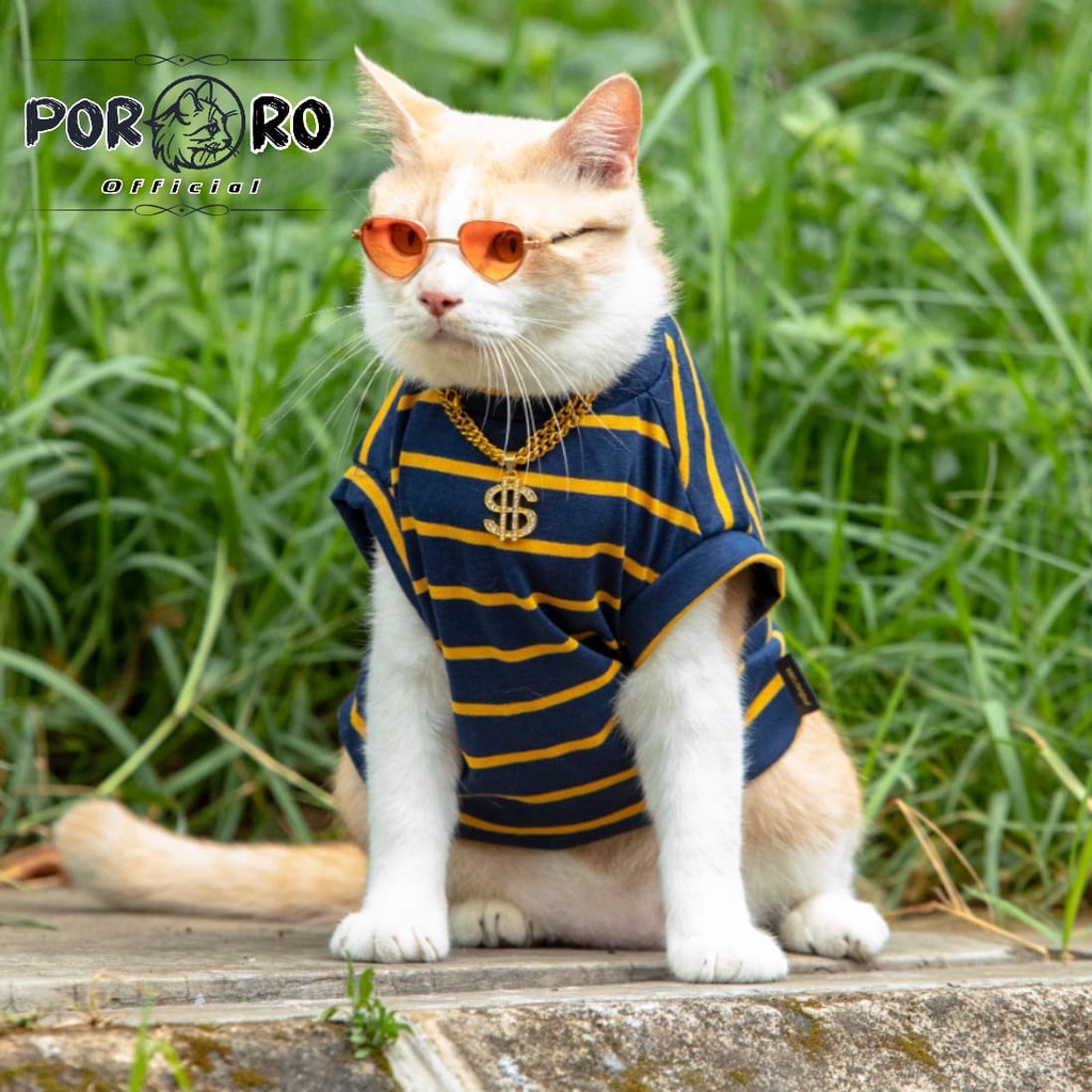 Baju Kucing Murah Lucu Asesoris Hewan Hitam Garis Garis