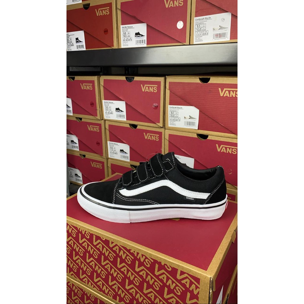 VANS OLDSKOOL VELCRO PRO BLACK WHITE