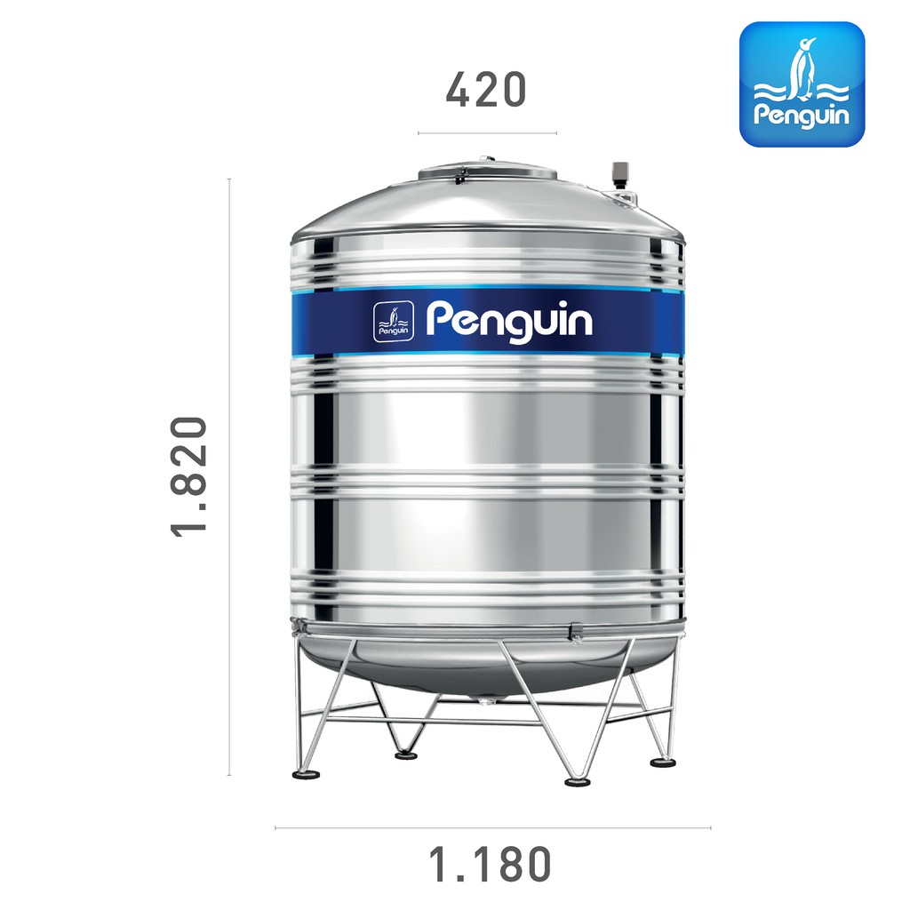 Tangki Air Penguin Stainless TBSK-1500 Toren Air, Tandon Air