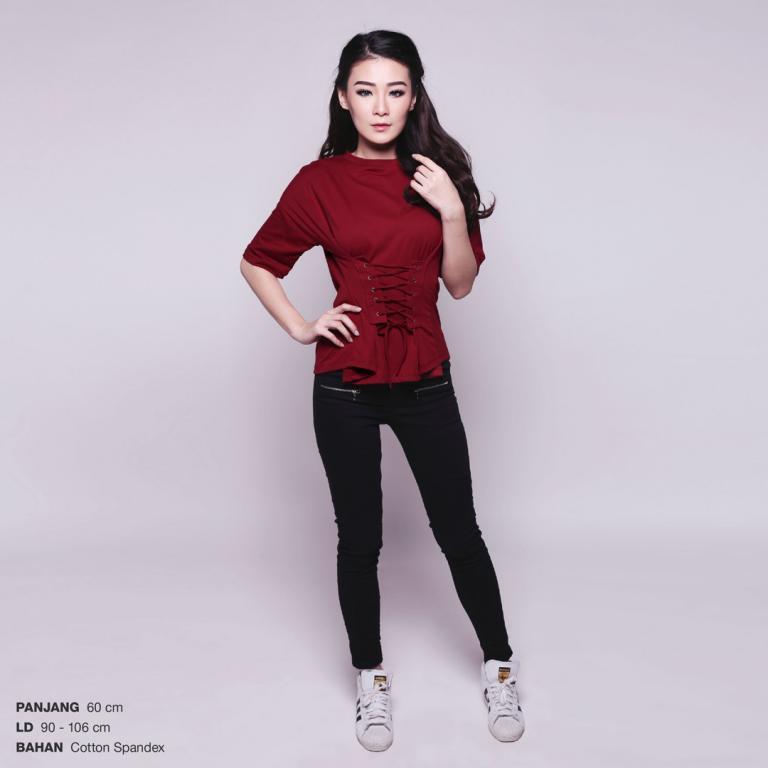 Corsetted Top / Atasan Wanita Fashion Katun Atasan Cewek Blouse TJ 016