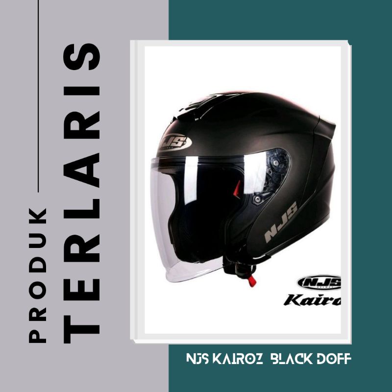 [Ready stock] Helm NJS kairoz black doff | size S-XL