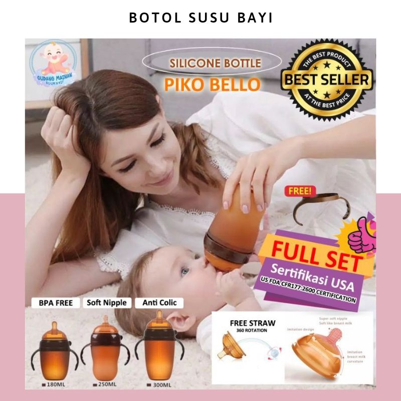 Termurah! Botol susu silikon PIKO BELLO sertifikasi USA