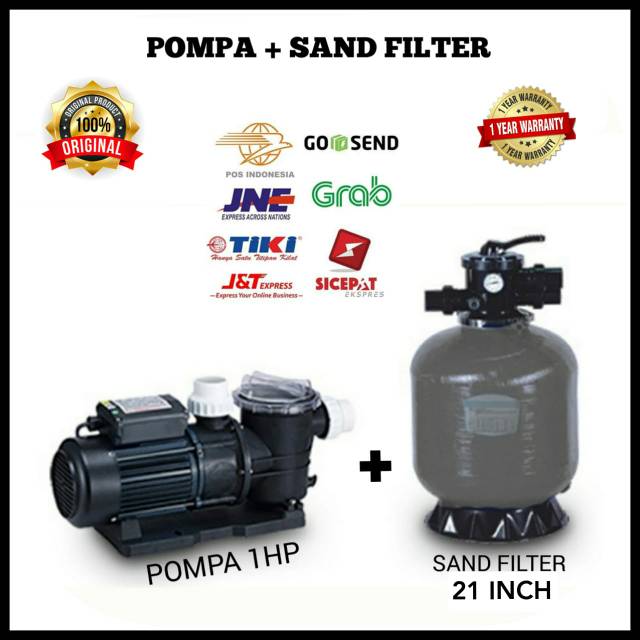 Pompa kolam renang venezia stp100 + sand filter venezia 21"