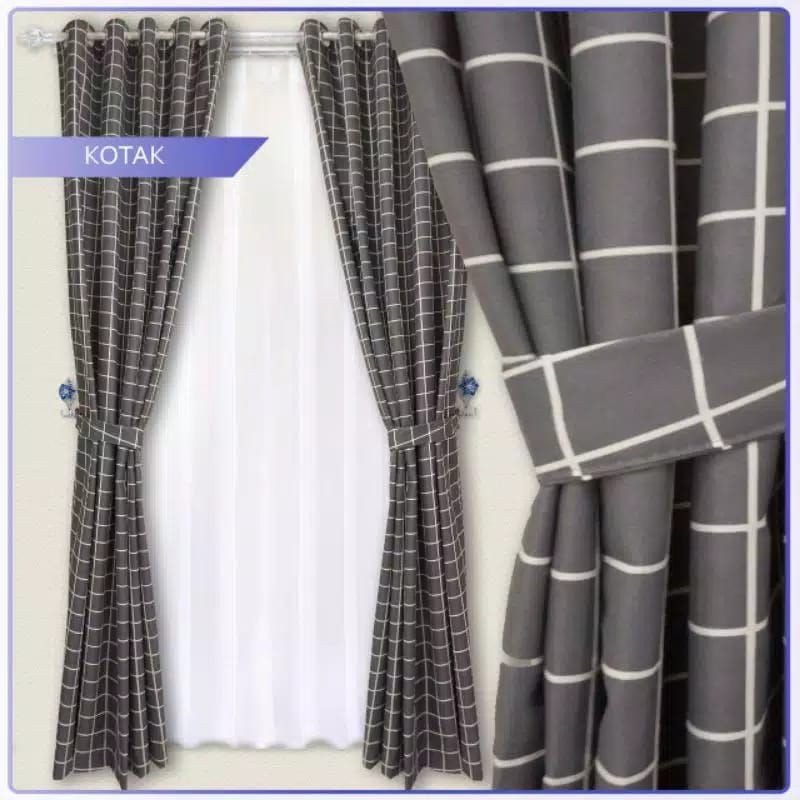 Gorden kotak/Gorden hitam/gorden aestetik/Hordeng kotak2/Gorden kotak minimalis/Hordeng/korden /Gord