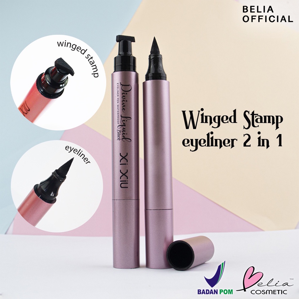 ❤ BELIA ❤ XI XIU Divine Eyeliner Stamp | 2 in1 Eyeliner | Liquid | Black | Waterproof | BPOM