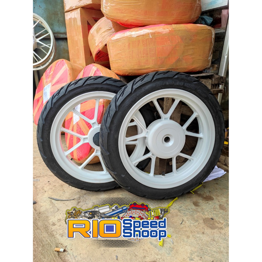 Velg Racing Beat  Scoopy Genio Spacy Ring 14 Tapak Lebar 185/215 Vrossi Venom Mars Set Plus Ban