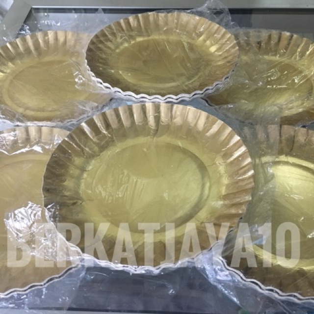 Piring Mas kue ulang tahun piring emas kecil