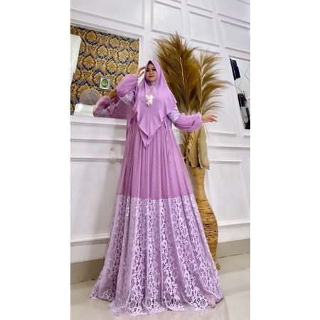KC(COD) AZZAHRA SET SYAR'I BROKAT ORIGINAL///PAKAIAN WANITA///FASHION MUSLIM TERBARU