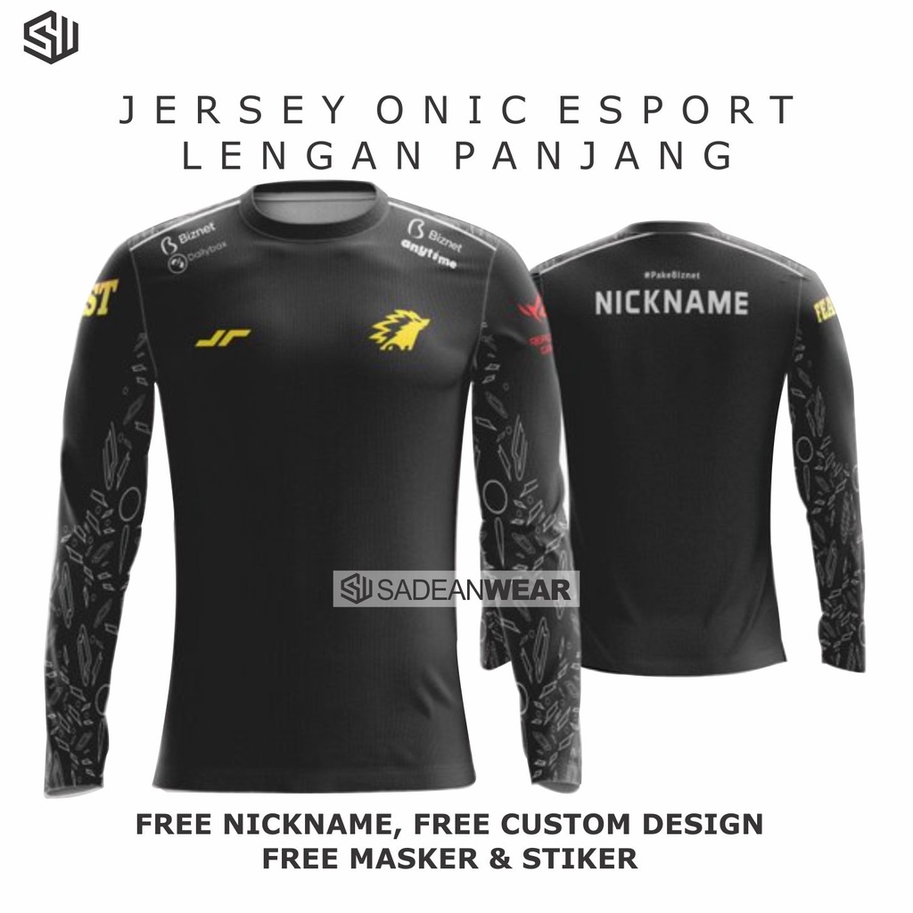 JERSEY ONIC HITAM LENGAN PANJANG TERBARU 2021 FREE NICKNAME
