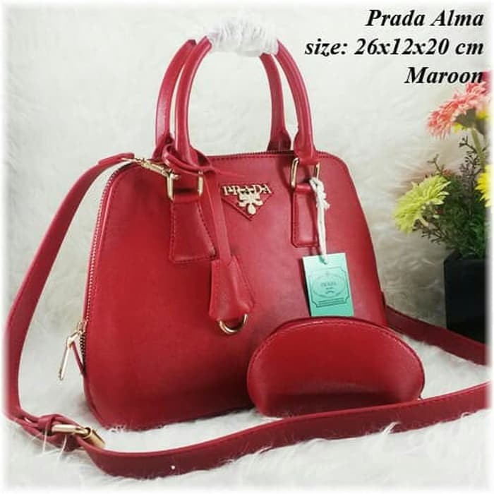 BARANG MURAH TAS WANITA PRADA ALMA SET DOMPET FREE ONGKIR..