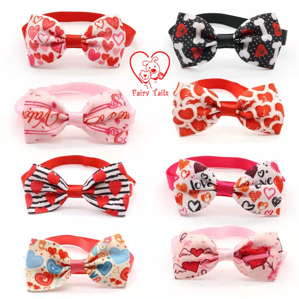 Dasi Kupu Kupu Kostum Cosplay Untuk Anabul Anjing Kucing Edisi Heart Love | Bowtie Fashion Costume Tie for Pet Valentine Love Edition