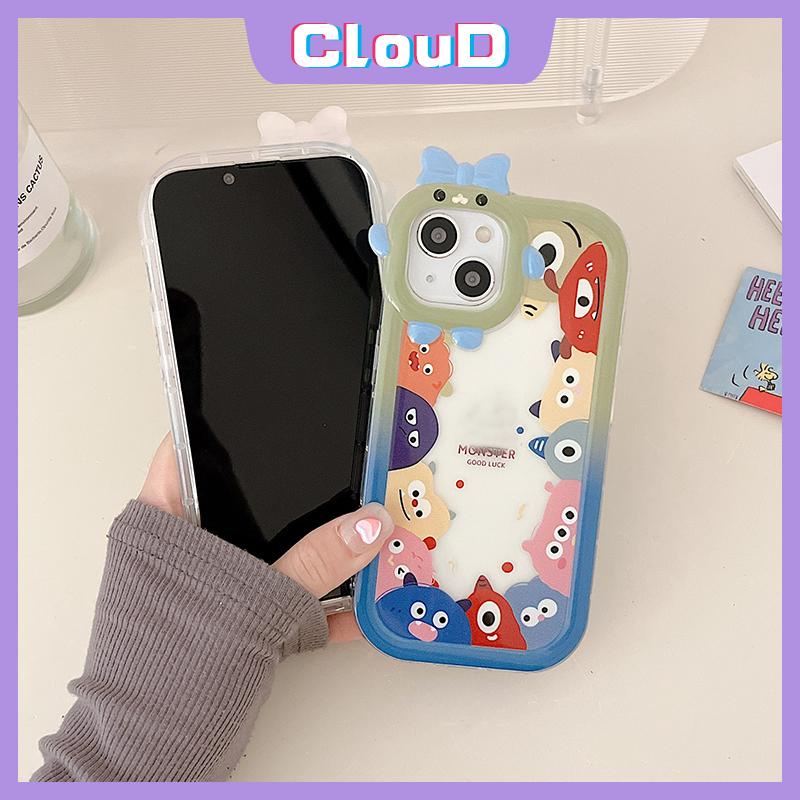 Soft Case Bahan Tpu Motif Kartun Monster 3D Untuk IPhone 11 13 14 12 Pro MAX 7 8 14 Plus 6 6s 7 Plus XR X XS MAX SE 2020