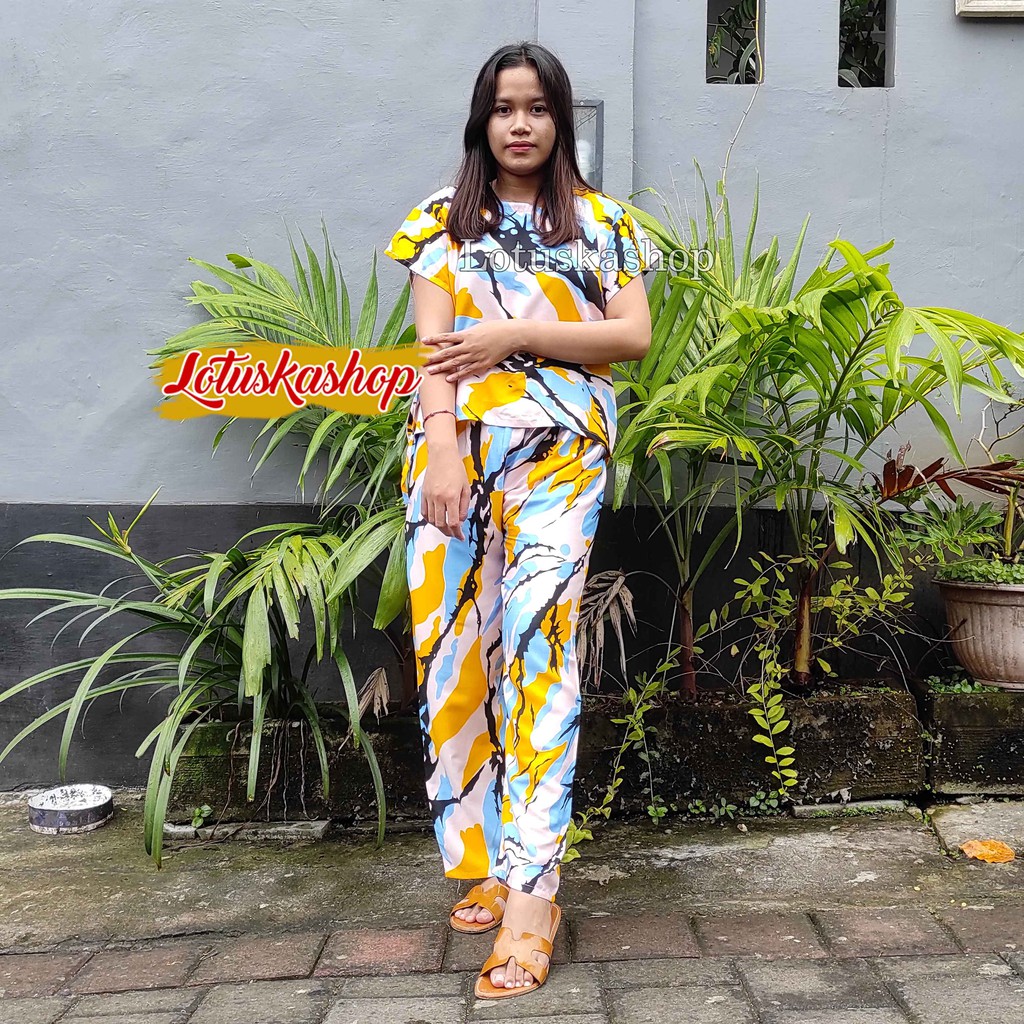 Babydoll Setelan Panjang Cowton Kayu-Marmer Babypink