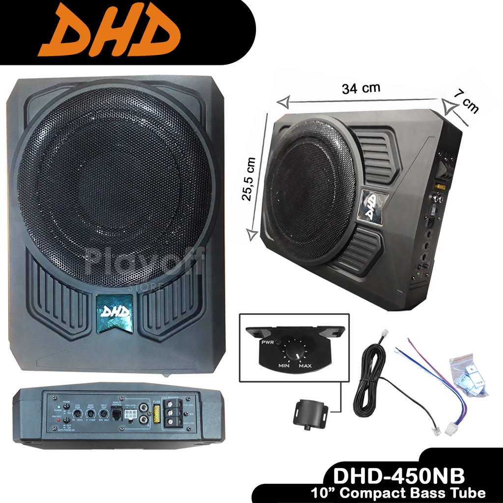 Subwoofer Slim Basstube DHD-450NB 10 inch BASS BOOST