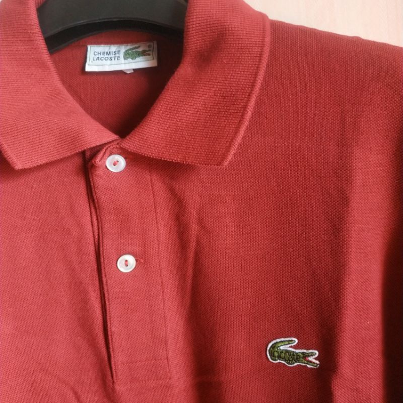 Kaos kerah polo Lacoste ori second maroon