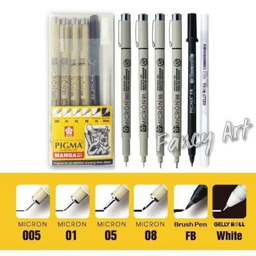 

(BISA COD) Sakura Pigma Manga Basic Set ( Micron - FB - Gelly Roll ) TERMURAH Kode 1080