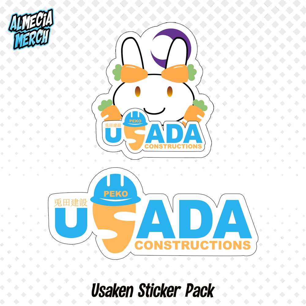 

Sticker Usada Kensetsu / Sticker Hololive Usada Pekora Logo / Usada Constructions Stiker HP Laptop