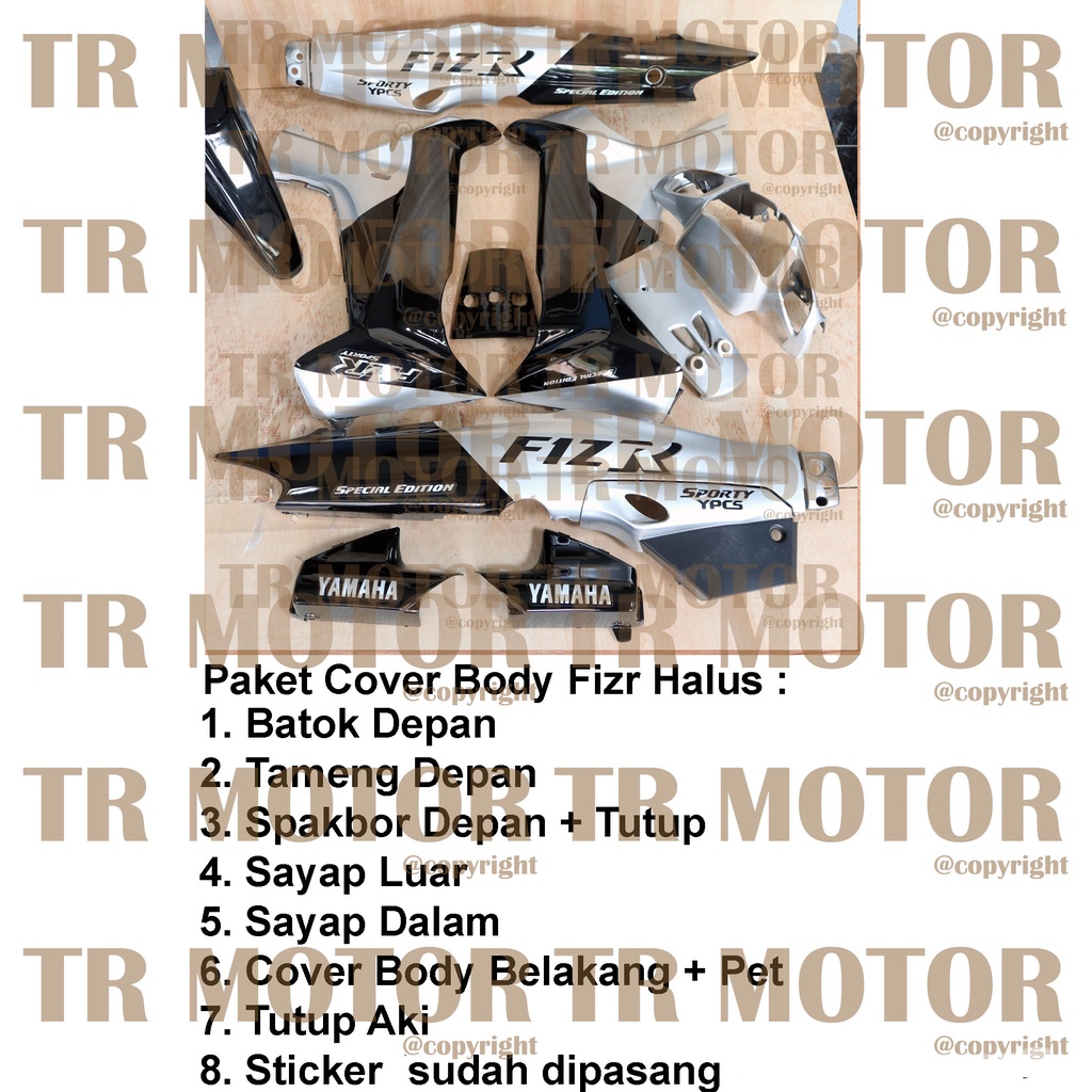 Cover Body Fizr F1zr Malboro Silver Hitam Full Set Halus Cover Bodi Yamaha Fiz r